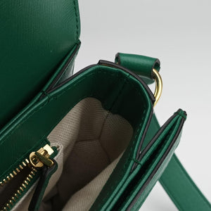 Pre-owned Gucci The Hacker Project Horsebit 1955 Green Leather 602204 shoulderbag | stylenewstar
