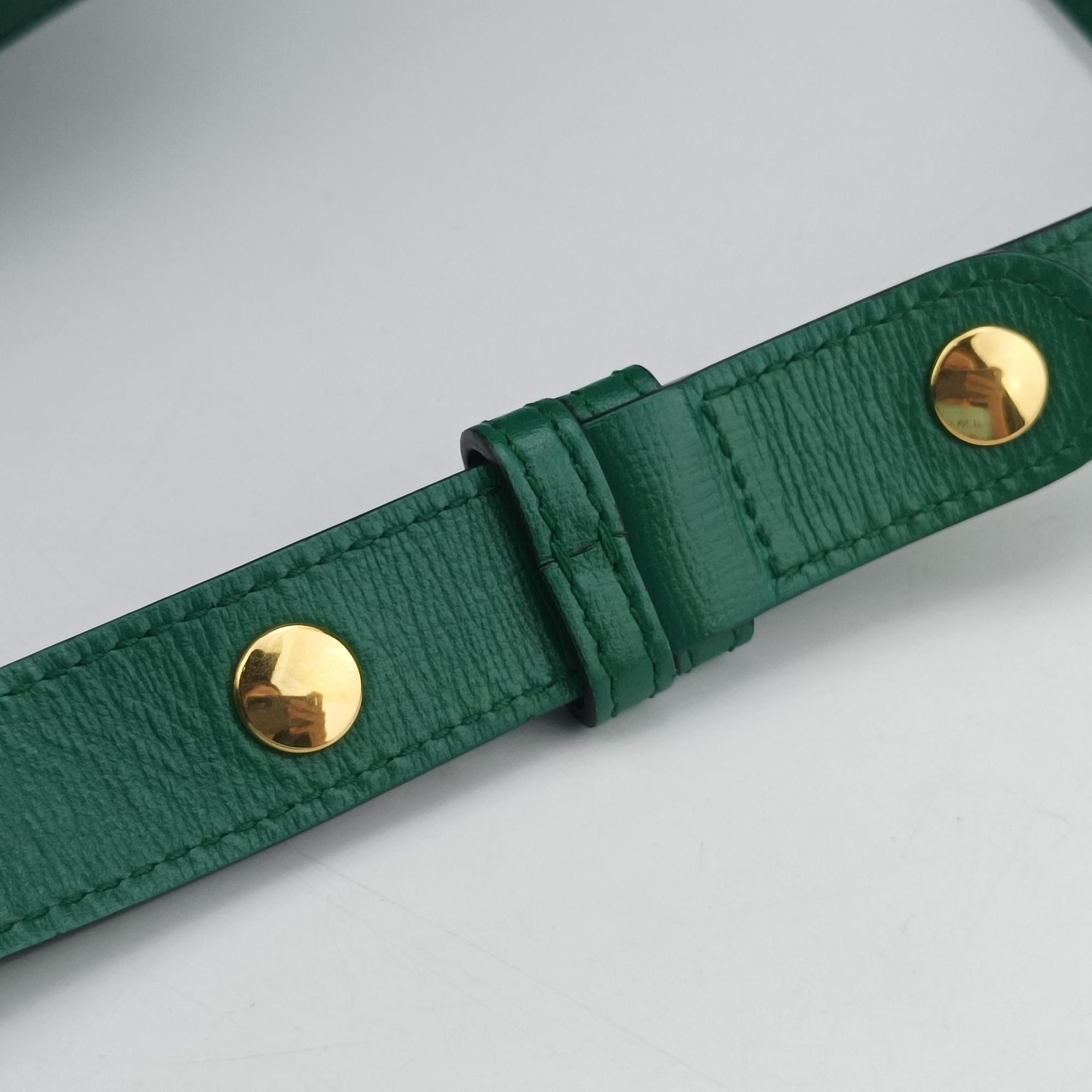 Pre-owned Gucci The Hacker Project Horsebit 1955 Green Leather 602204 shoulderbag | stylenewstar