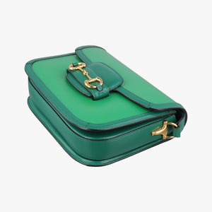 Pre-owned Gucci The Hacker Project Horsebit 1955 Green Leather 602204 shoulderbag | stylenewstar