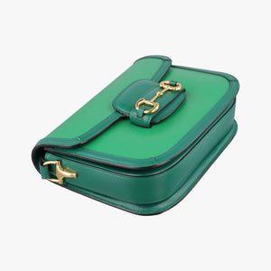 Pre-owned Gucci The Hacker Project Horsebit 1955 Green Leather 602204 shoulderbag | stylenewstar