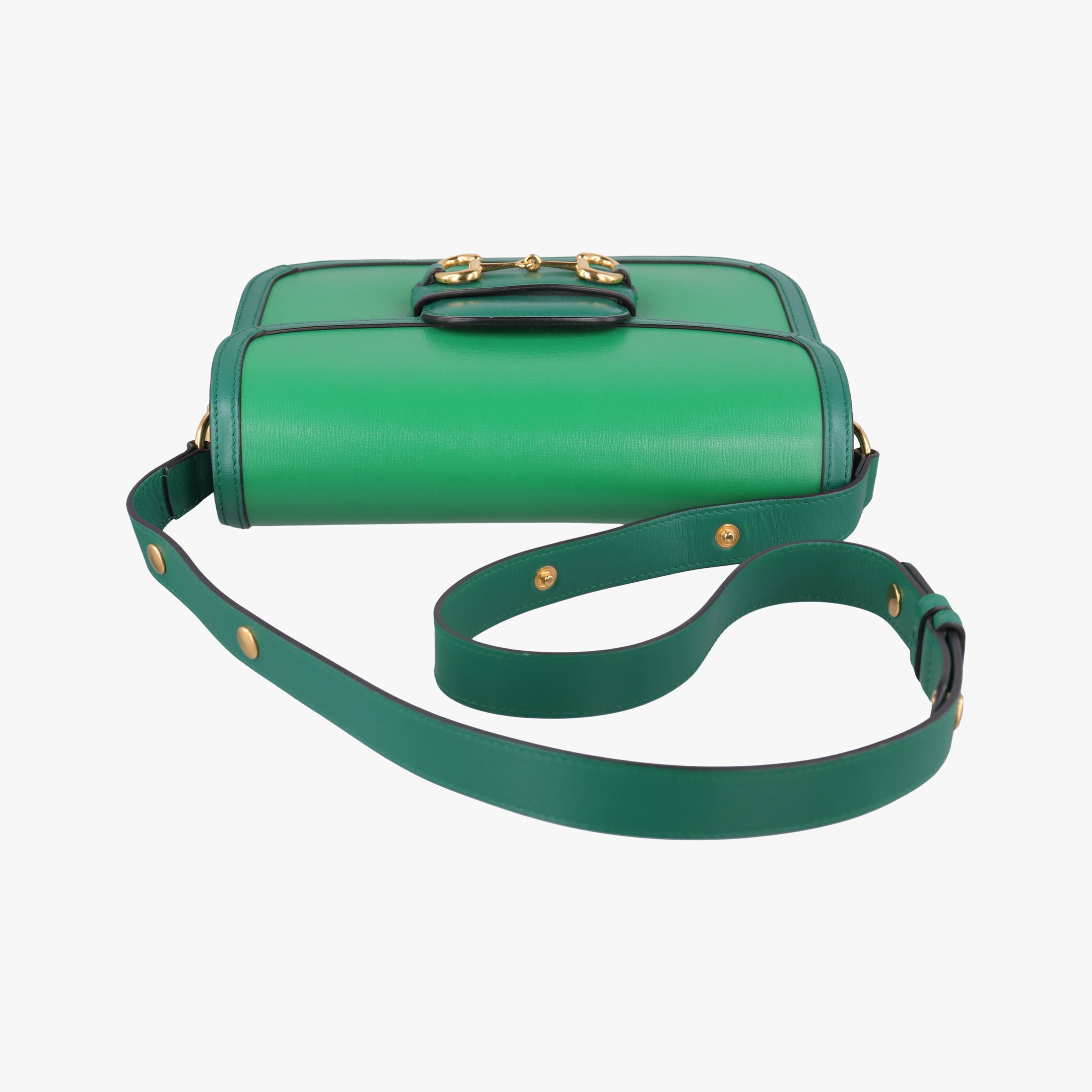 Pre-owned Gucci The Hacker Project Horsebit 1955 Green Leather 602204 shoulderbag | stylenewstar