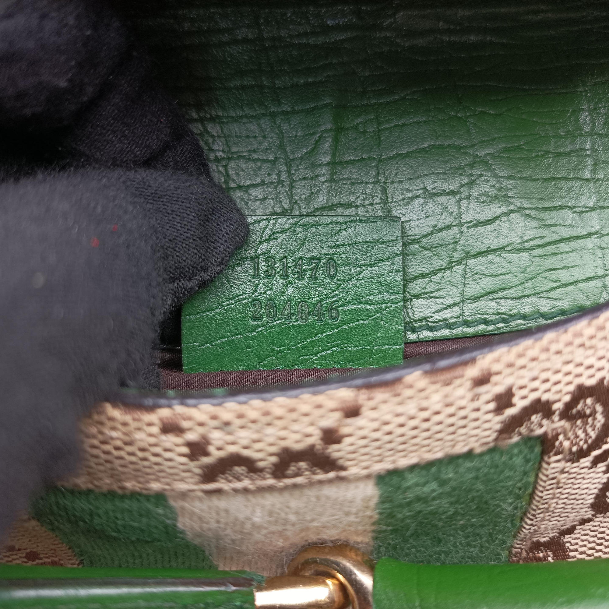 Pre-owned Gucci Horsebit Beige×green×ivory Canvas×Leather 131470 handbag | stylenewstar