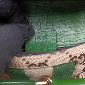 Pre-owned Gucci Horsebit Beige×green×ivory Canvas×Leather 131470 handbag | stylenewstar