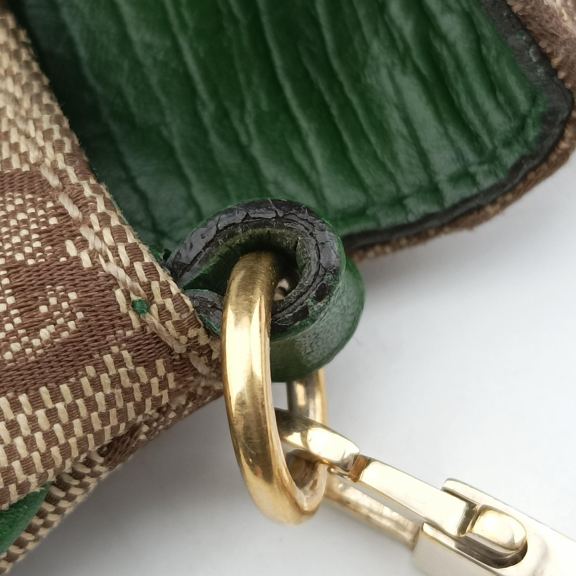 Pre-owned Gucci Horsebit Beige×green×ivory Canvas×Leather 131470 handbag | stylenewstar