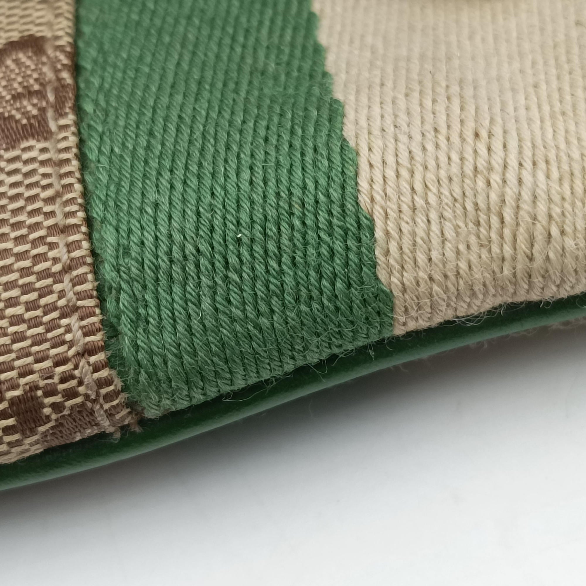 Pre-owned Gucci Horsebit Beige×green×ivory Canvas×Leather 131470 handbag | stylenewstar