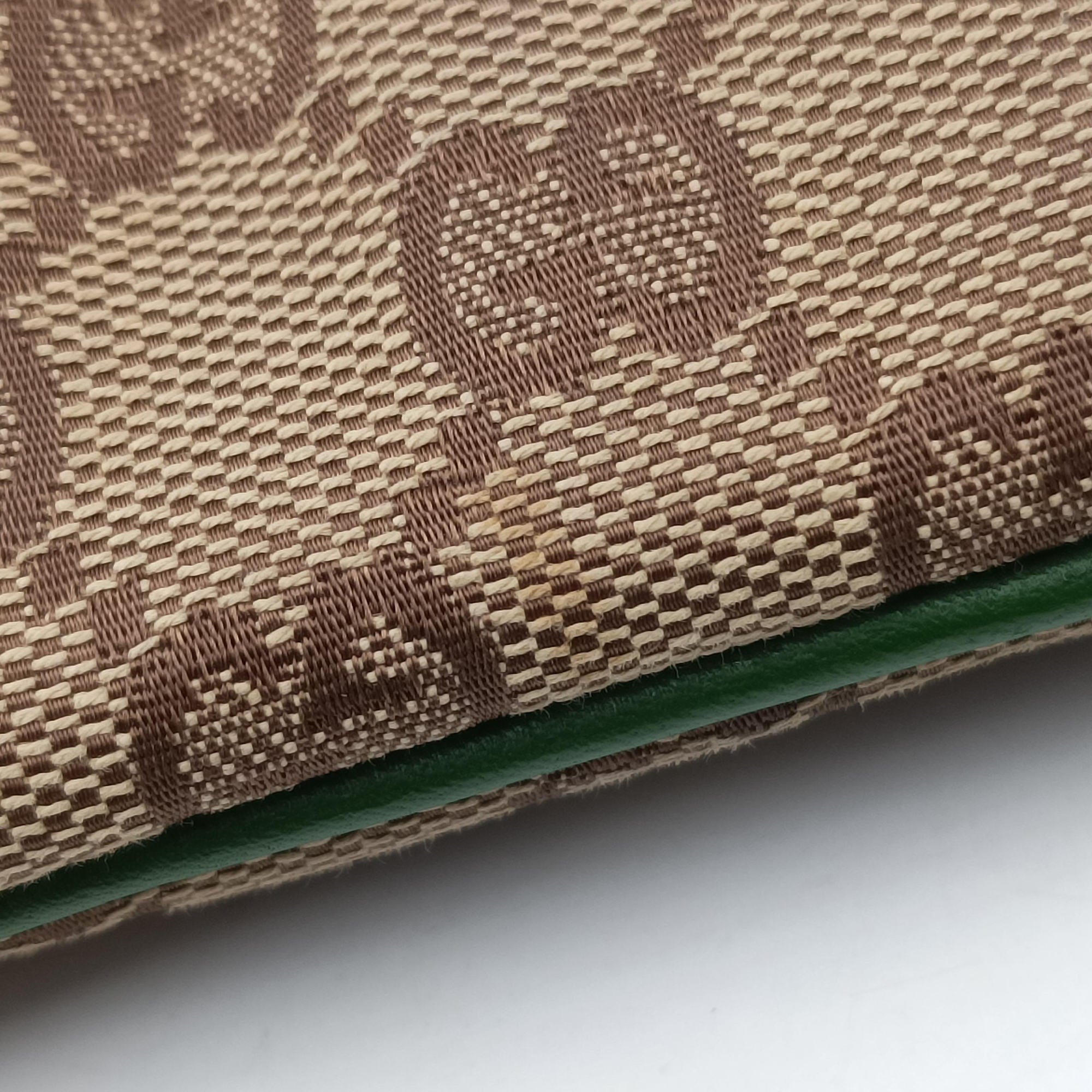 Pre-owned Gucci Horsebit Beige×green×ivory Canvas×Leather 131470 handbag | stylenewstar