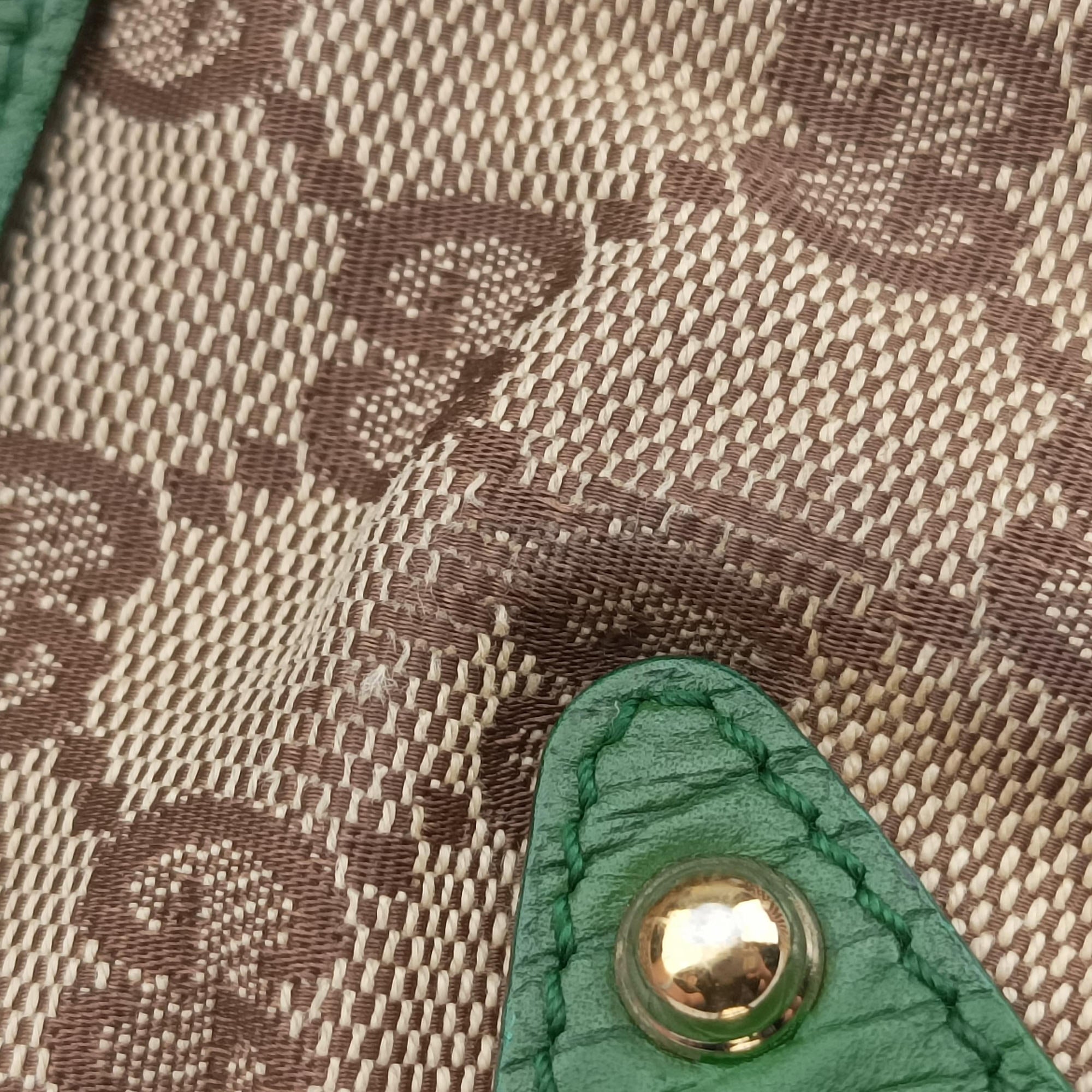 Pre-owned Gucci Horsebit Beige×green×ivory Canvas×Leather 131470 handbag | stylenewstar