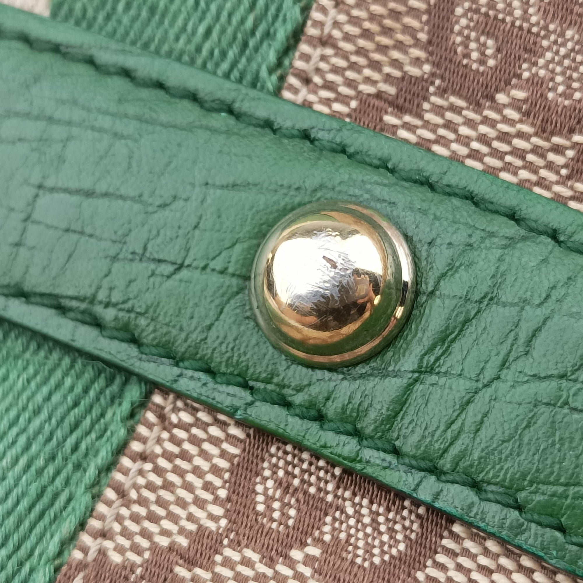 Pre-owned Gucci Horsebit Beige×green×ivory Canvas×Leather 131470 handbag | stylenewstar