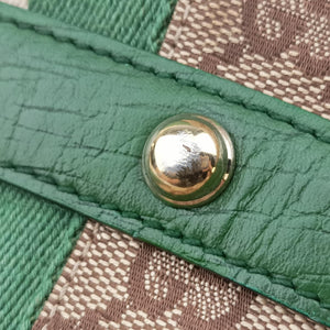 Pre-owned Gucci Horsebit Beige×green×ivory Canvas×Leather 131470 handbag | stylenewstar