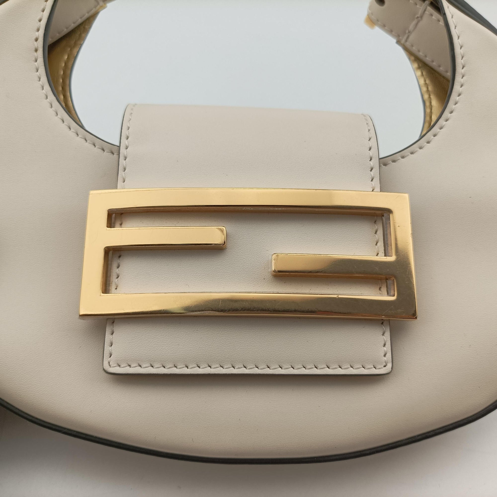 Vintage Fendi Cookie Mini White Leather 8BS065 handbag | stylenewstar