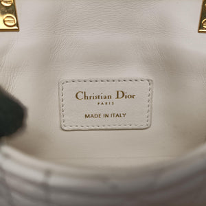 Secondhand Christian Dior Caro micro White Leather  shoulderbag | stylenewstar