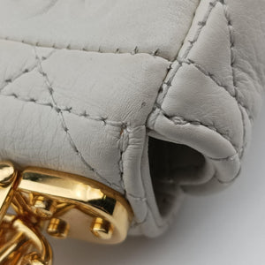 Secondhand Christian Dior Caro micro White Leather  shoulderbag | stylenewstar