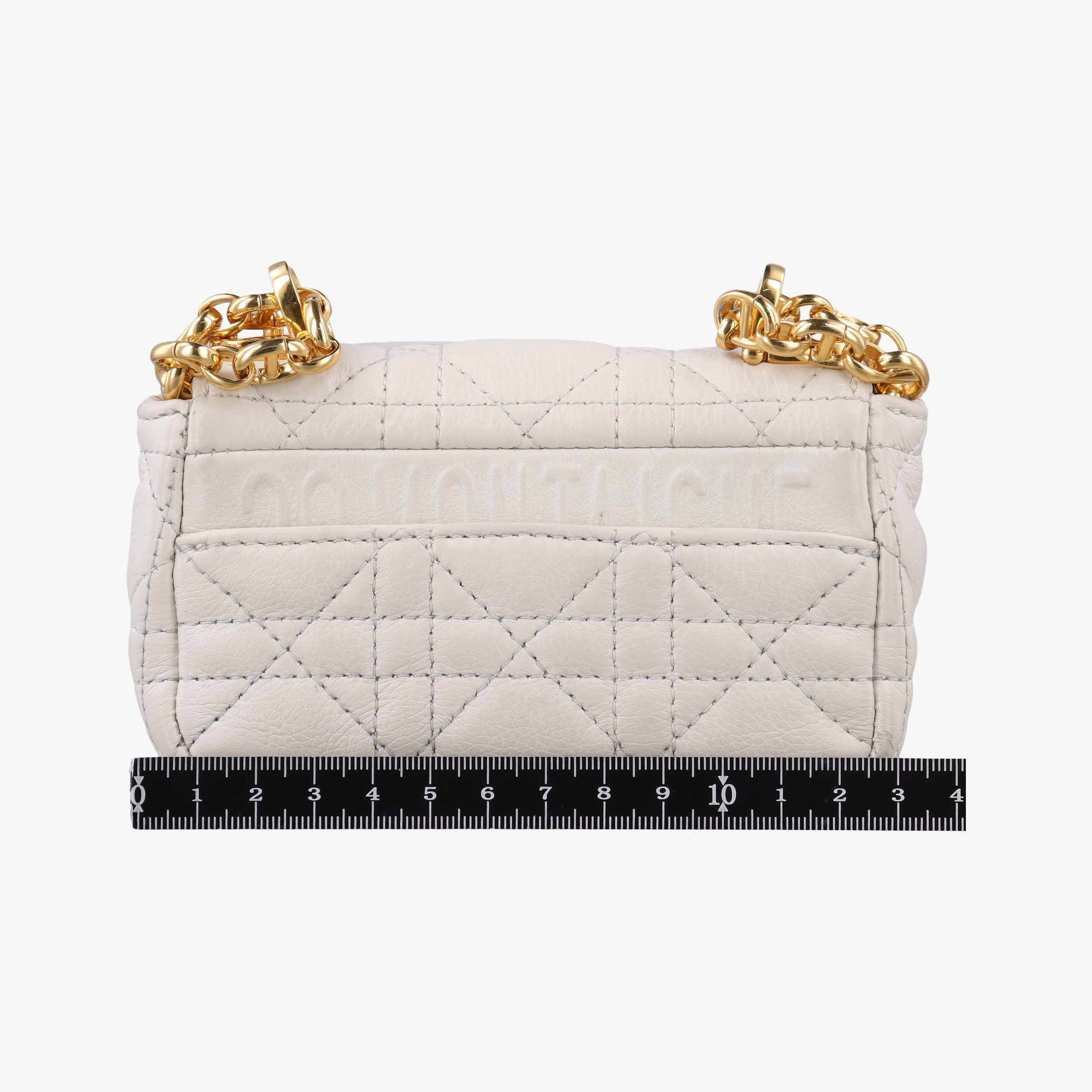 Secondhand Christian Dior Caro micro White Leather  shoulderbag | stylenewstar