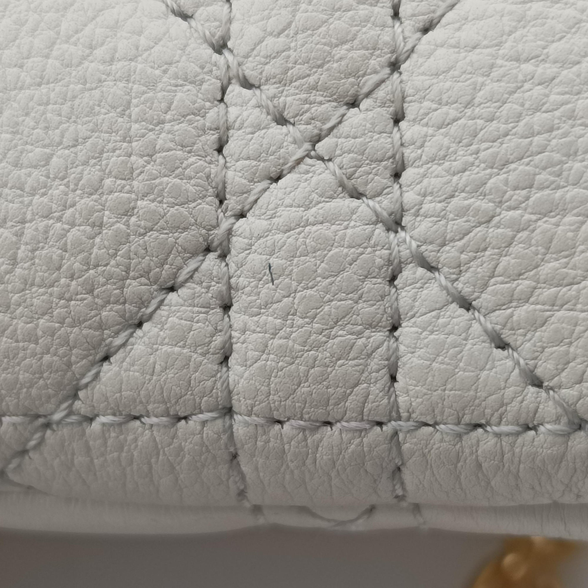 Secondhand Christian Dior Caro micro White Leather  shoulderbag | stylenewstar