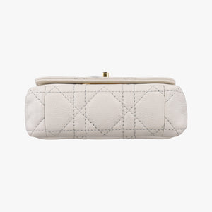Secondhand Christian Dior Caro micro White Leather  shoulderbag | stylenewstar