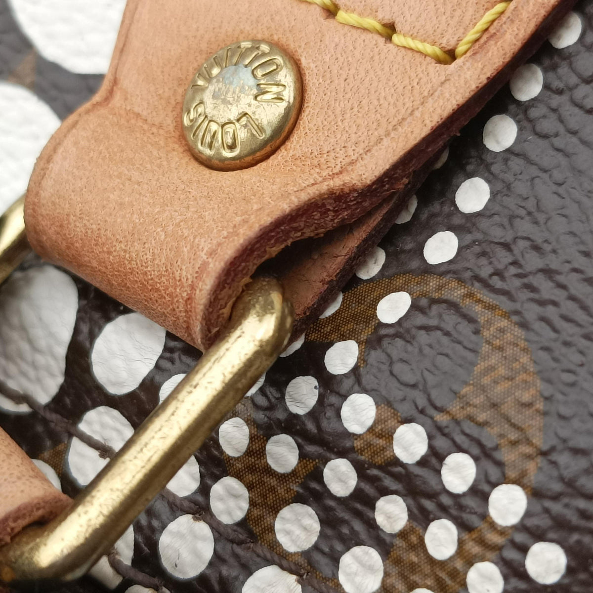 Pre-owned Louis Vuitton Monogram Town Speedy 30 Brown x White Monogram canvas  　 M40690 handbag | stylenewstar