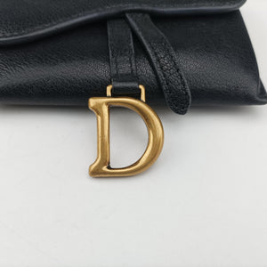 Pre-owned Christian Dior Saddle Black Leather  shoulderbag | stylenewstar