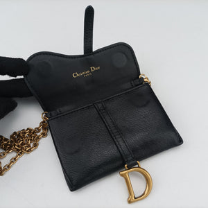 Pre-owned Christian Dior Saddle Black Leather  shoulderbag | stylenewstar