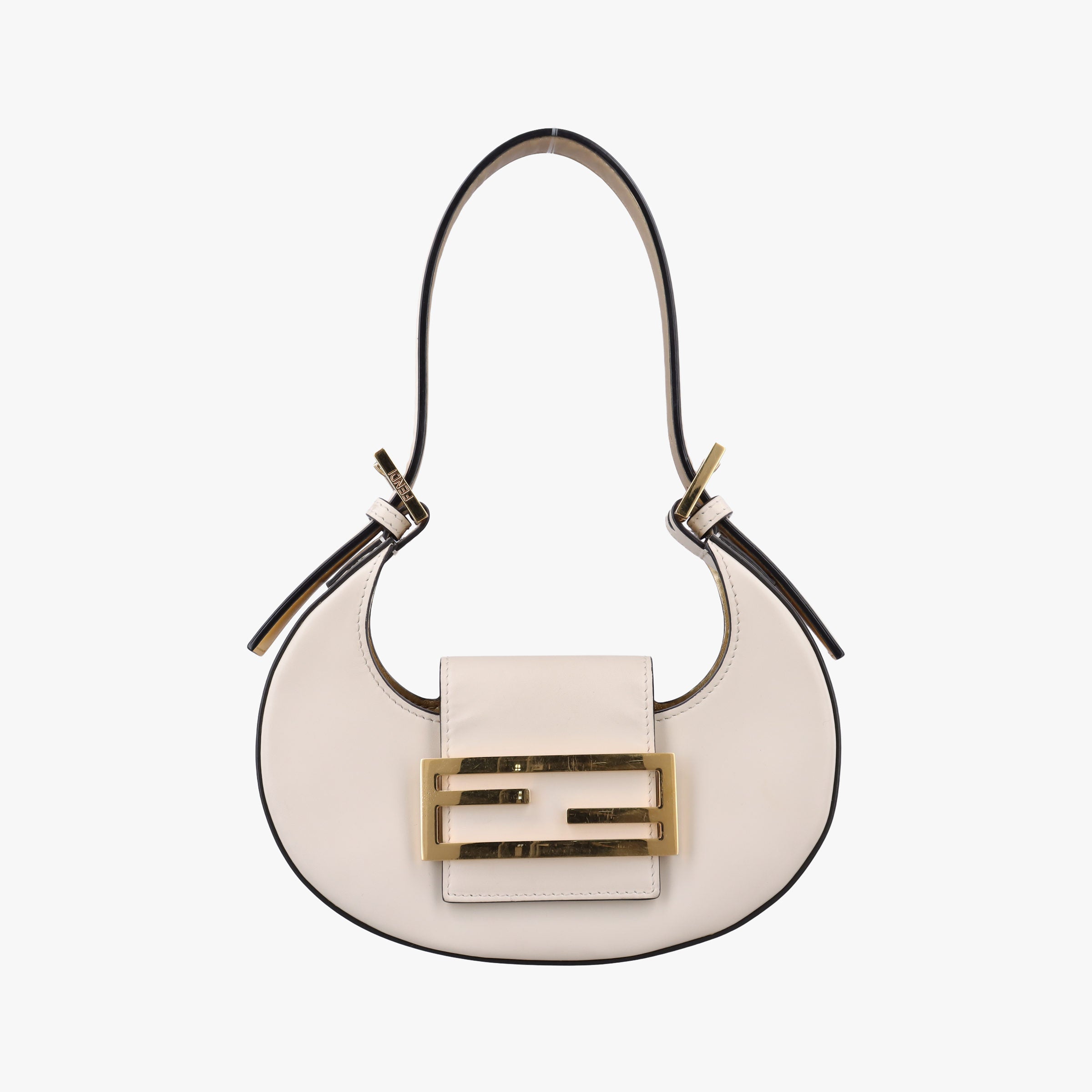 Pre-owned Fendi Cookie Mini White Leather 8BS065 handbag | stylenewstar