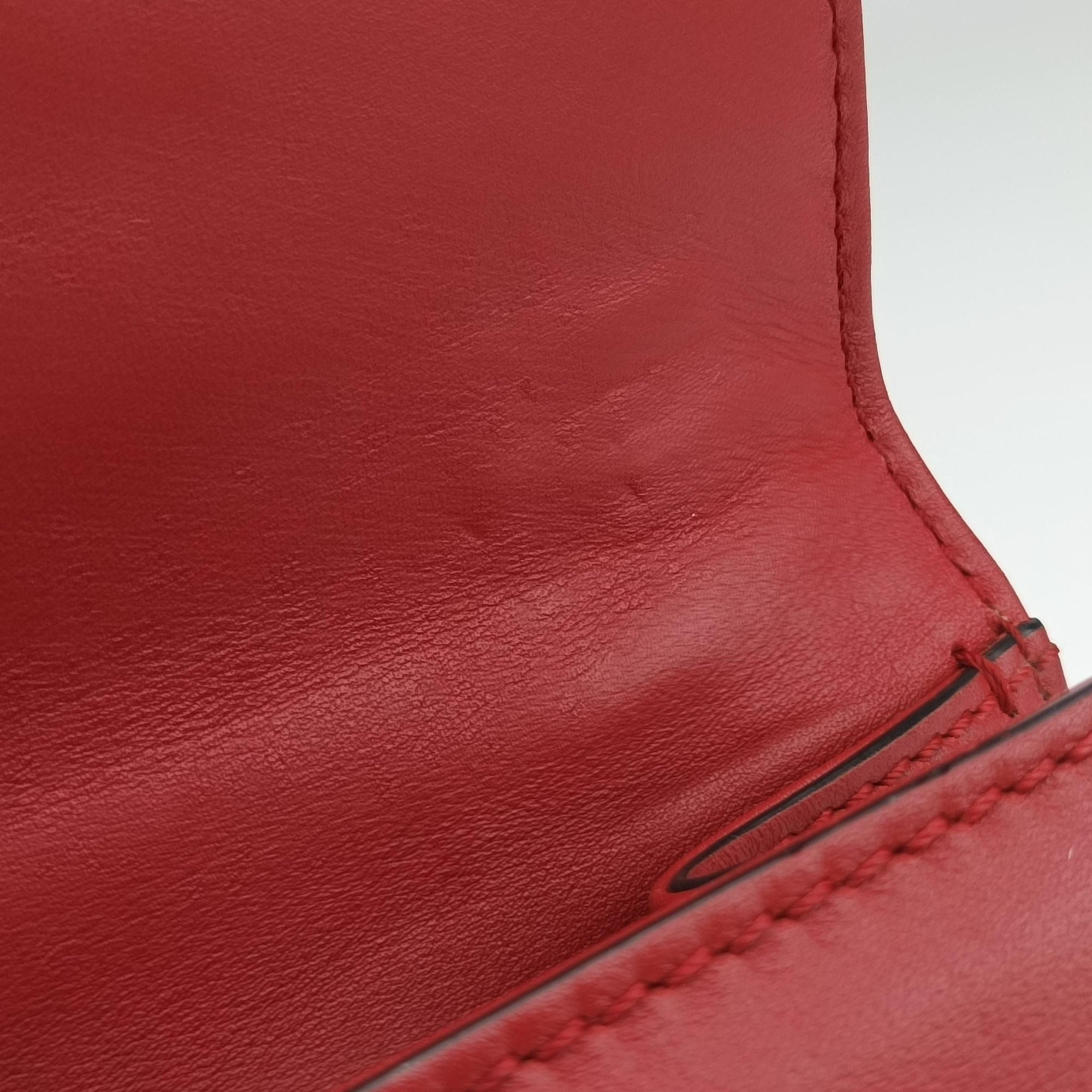 Pre-owned Valentino Rockstud Glam Lock Red Leather  shoulderbag | stylenewstar