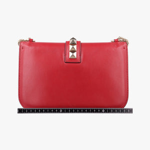 Pre-owned Valentino Rockstud Glam Lock Red Leather  shoulderbag | stylenewstar