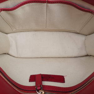 Pre-owned Valentino Rockstud Glam Lock Red Leather  shoulderbag | stylenewstar