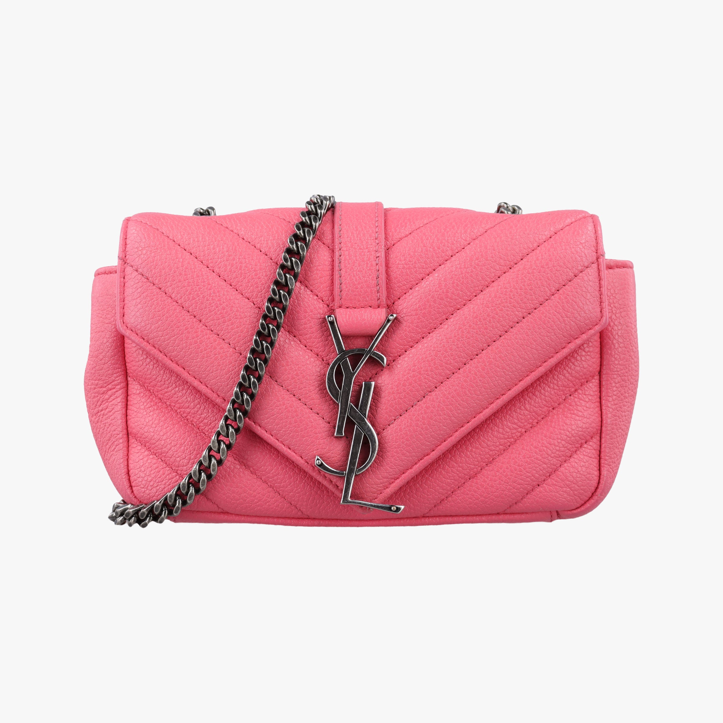 Pre-owned Yves Saint Laurent Baby Chai Pink Leather 399289 shoulderbag | stylenewstar