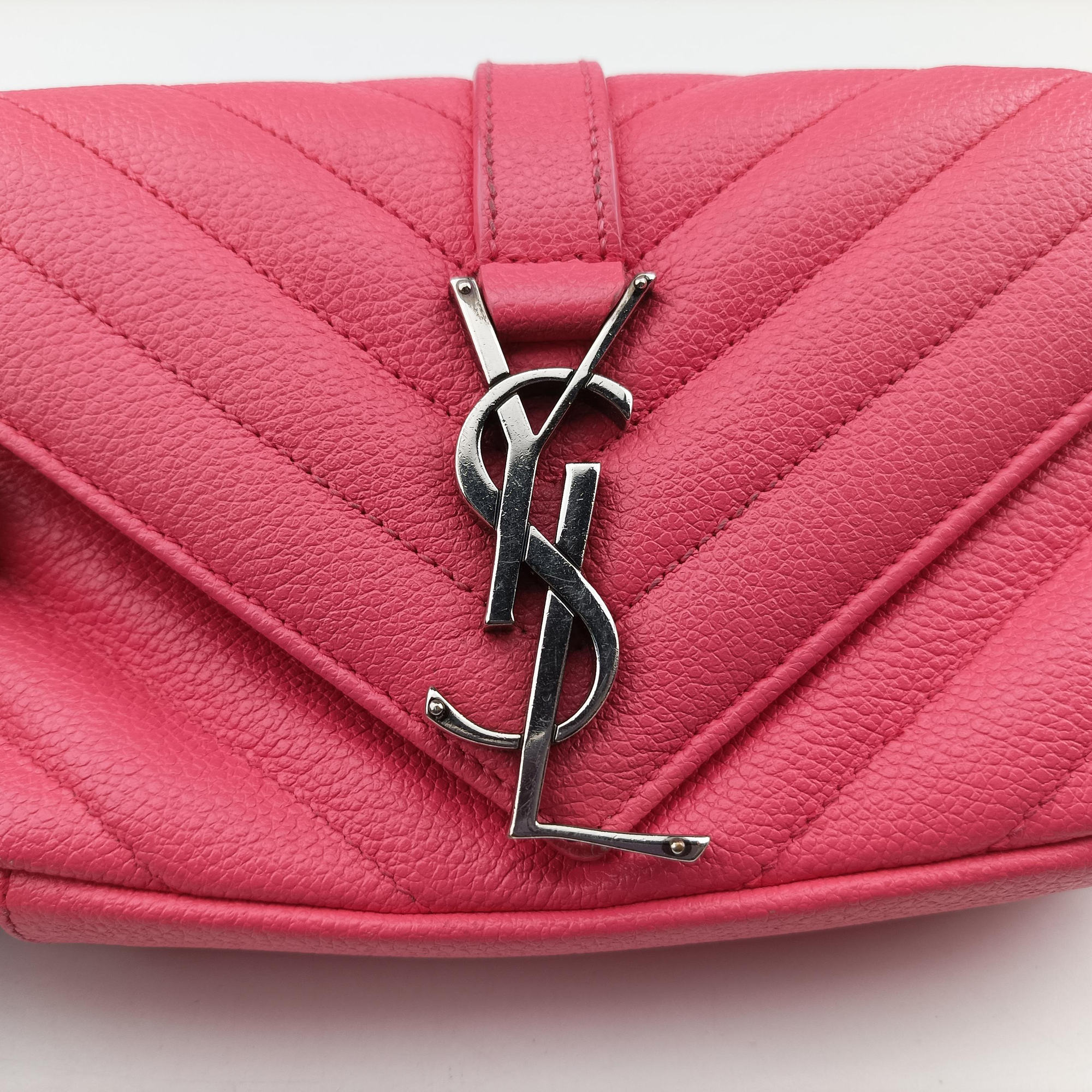 Pre-owned Yves Saint Laurent Baby Chai Pink Leather 399289 shoulderbag | stylenewstar