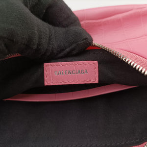 Pre-owned Balenciaga Le Cagole mini Pink Leather  shoulderbag | stylenewstar