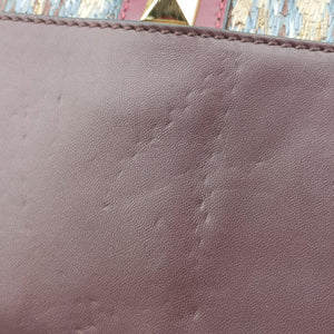 Pre-owned Valentino Rockstud　Glam Lock Burgundy x Multicolour fabric x Leather  shoulderbag | stylenewstar