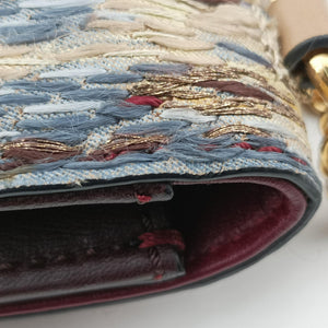 Pre-owned Valentino Rockstud　Glam Lock Burgundy x Multicolour fabric x Leather  shoulderbag | stylenewstar