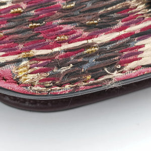 Pre-owned Valentino Rockstud　Glam Lock Burgundy x Multicolour fabric x Leather  shoulderbag | stylenewstar