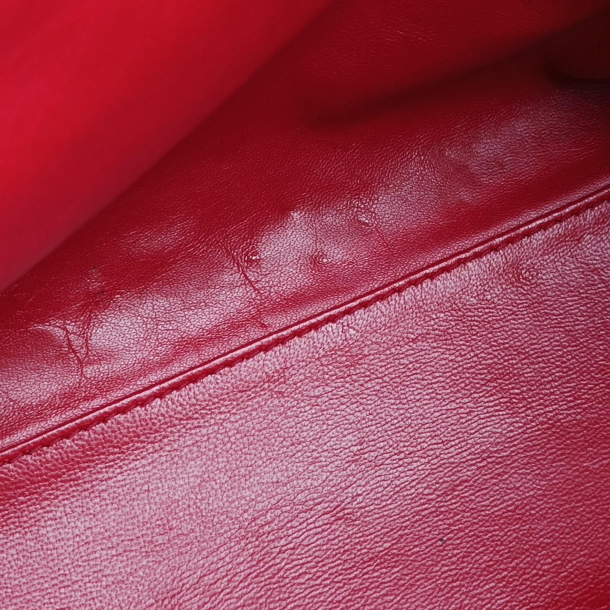 Pre-owned Christian Dior Delices Gaufre Cannage Tote Red lambskin  shoulderbag | stylenewstar