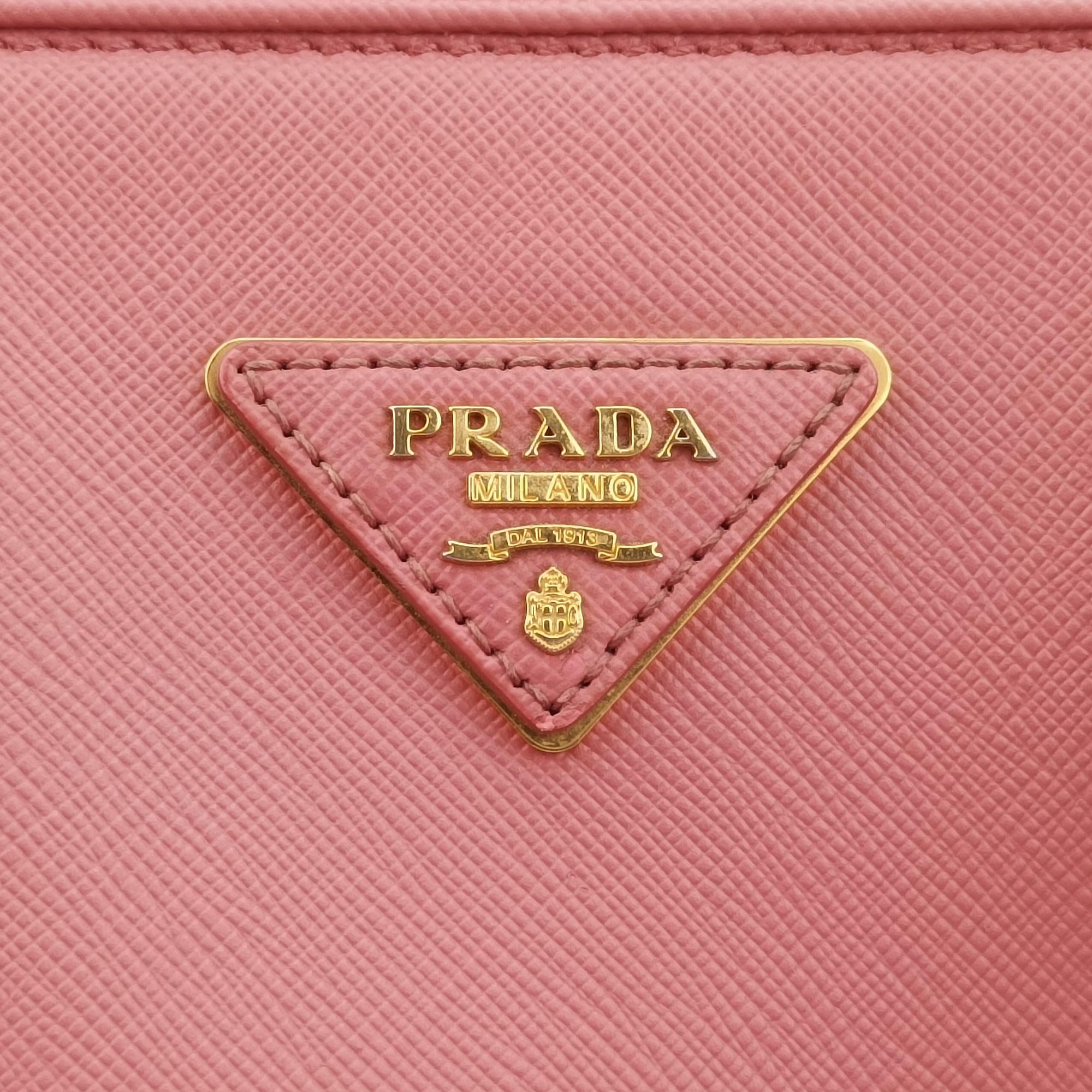 Pre-owned Prada Promenade Pink SAFFIANO Leather BN2558 handbag | stylenewstar