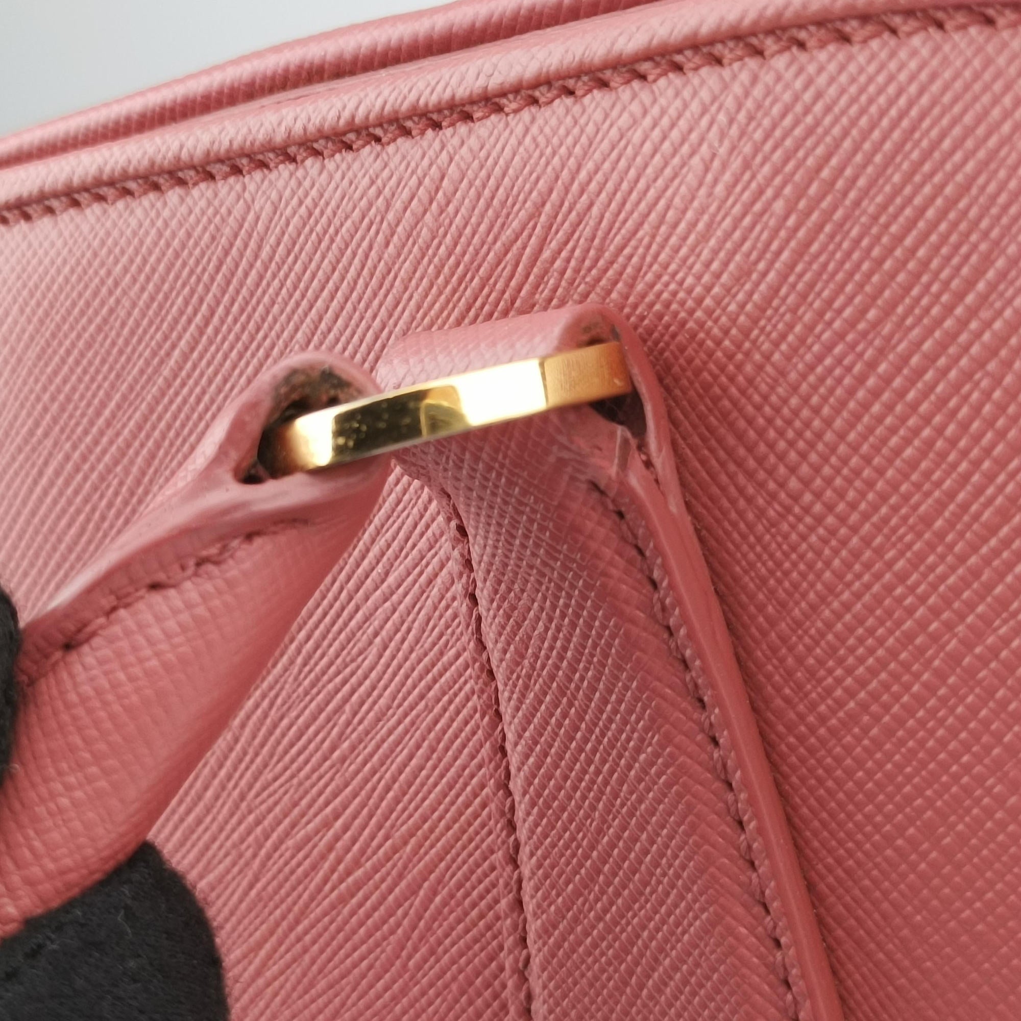 Pre-owned Prada Promenade Pink SAFFIANO Leather BN2558 handbag | stylenewstar