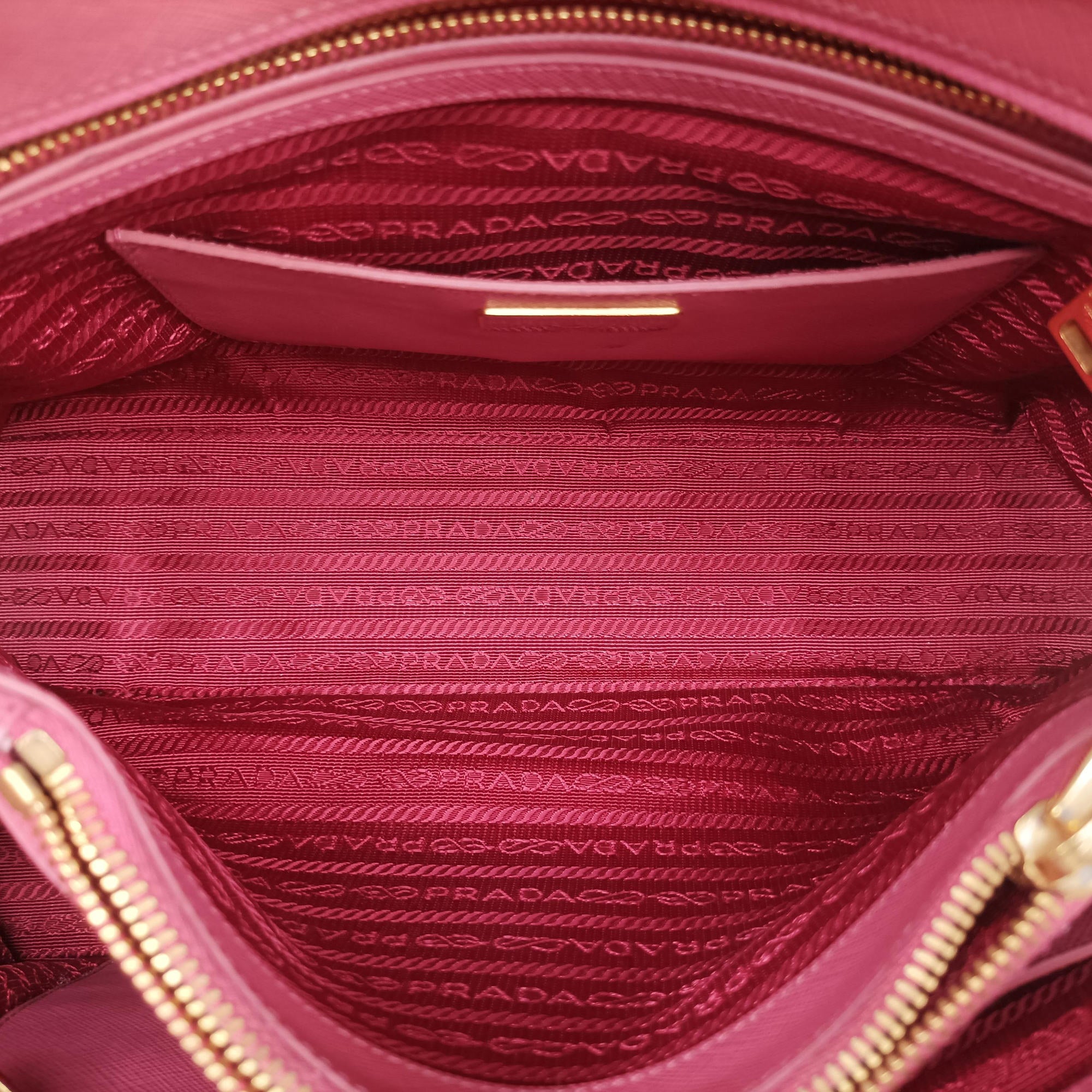 Pre-owned Prada Promenade Pink SAFFIANO Leather BN2558 handbag | stylenewstar