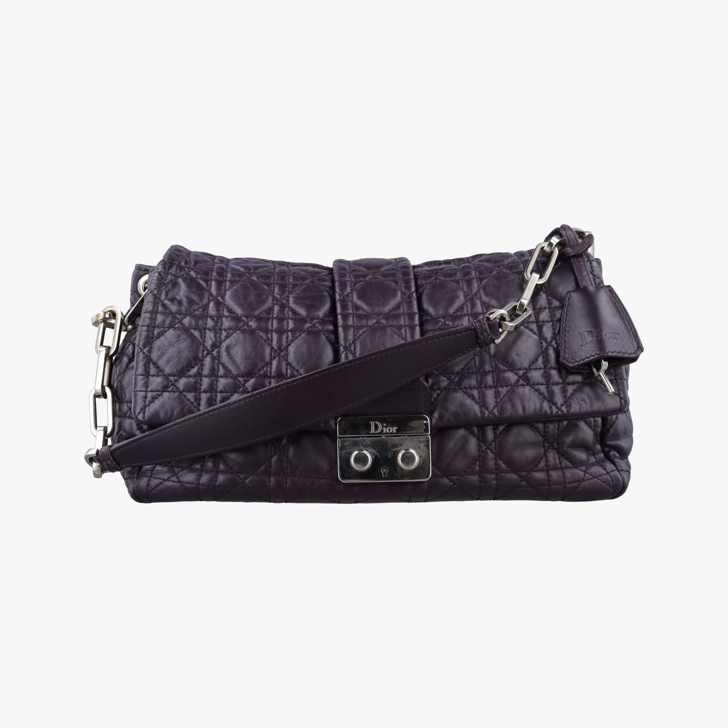 Pre-owned Christian Dior Miss Dior New Rock Cannage Stitch Purple Lambskin  shoulderbag | stylenewstar