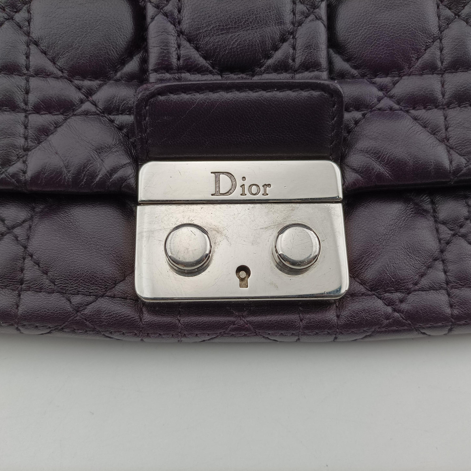 Pre-owned Christian Dior Miss Dior New Rock Cannage Stitch Purple Lambskin  shoulderbag | stylenewstar