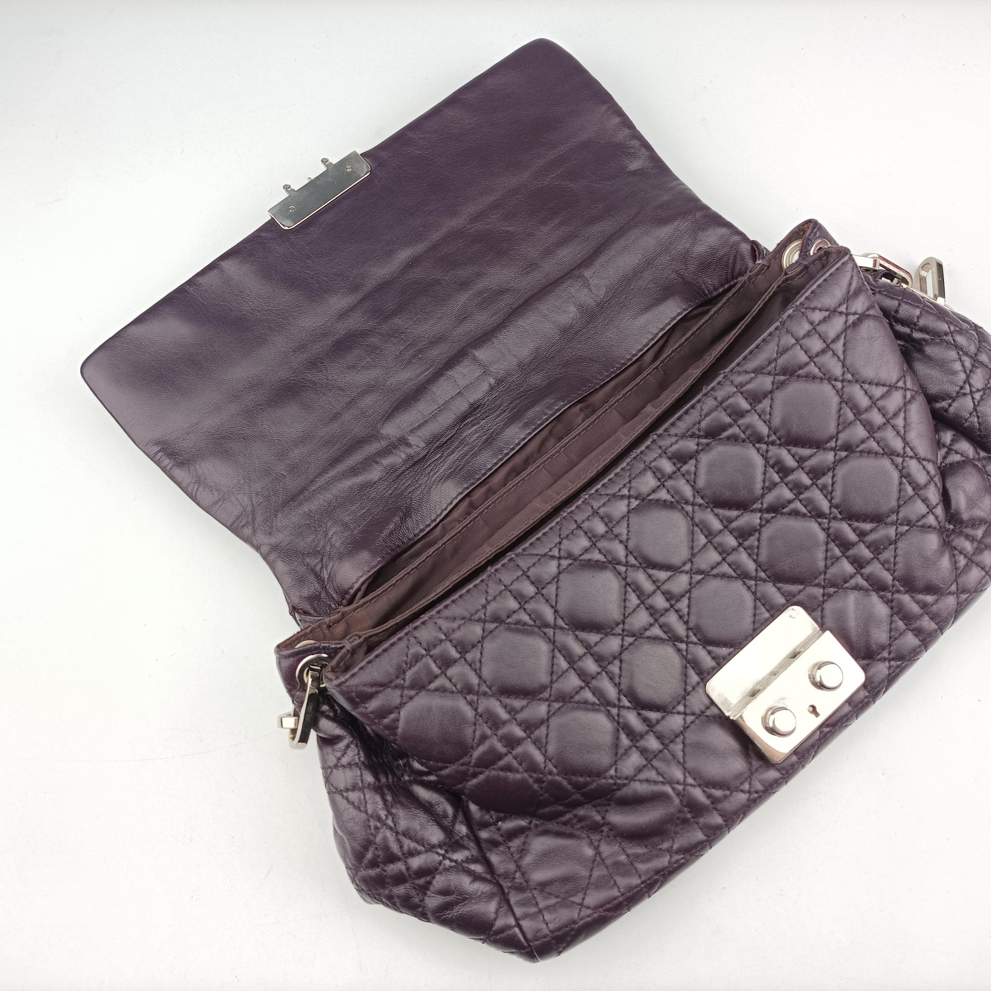 Pre-owned Christian Dior Miss Dior New Rock Cannage Stitch Purple Lambskin  shoulderbag | stylenewstar
