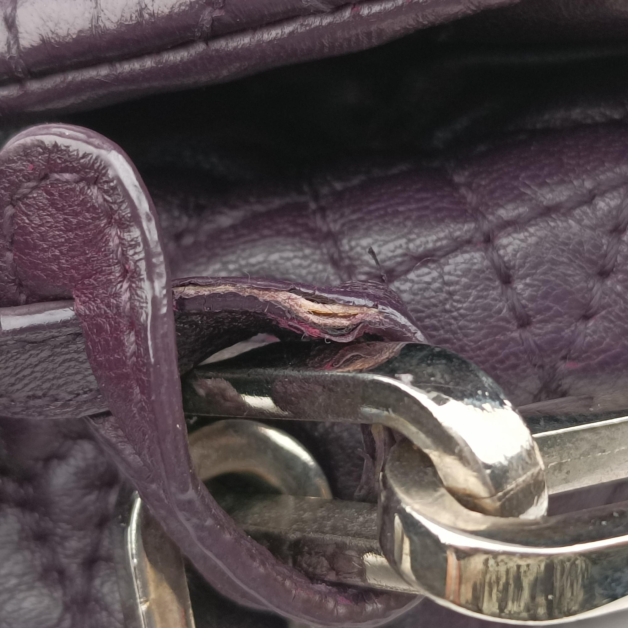 Pre-owned Christian Dior Miss Dior New Rock Cannage Stitch Purple Lambskin  shoulderbag | stylenewstar