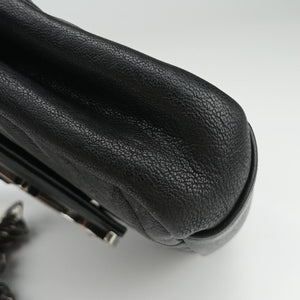 Pre-owned Yves Saint Laurent COLLEGE Black Leather 428056 shoulderbag | stylenewstar
