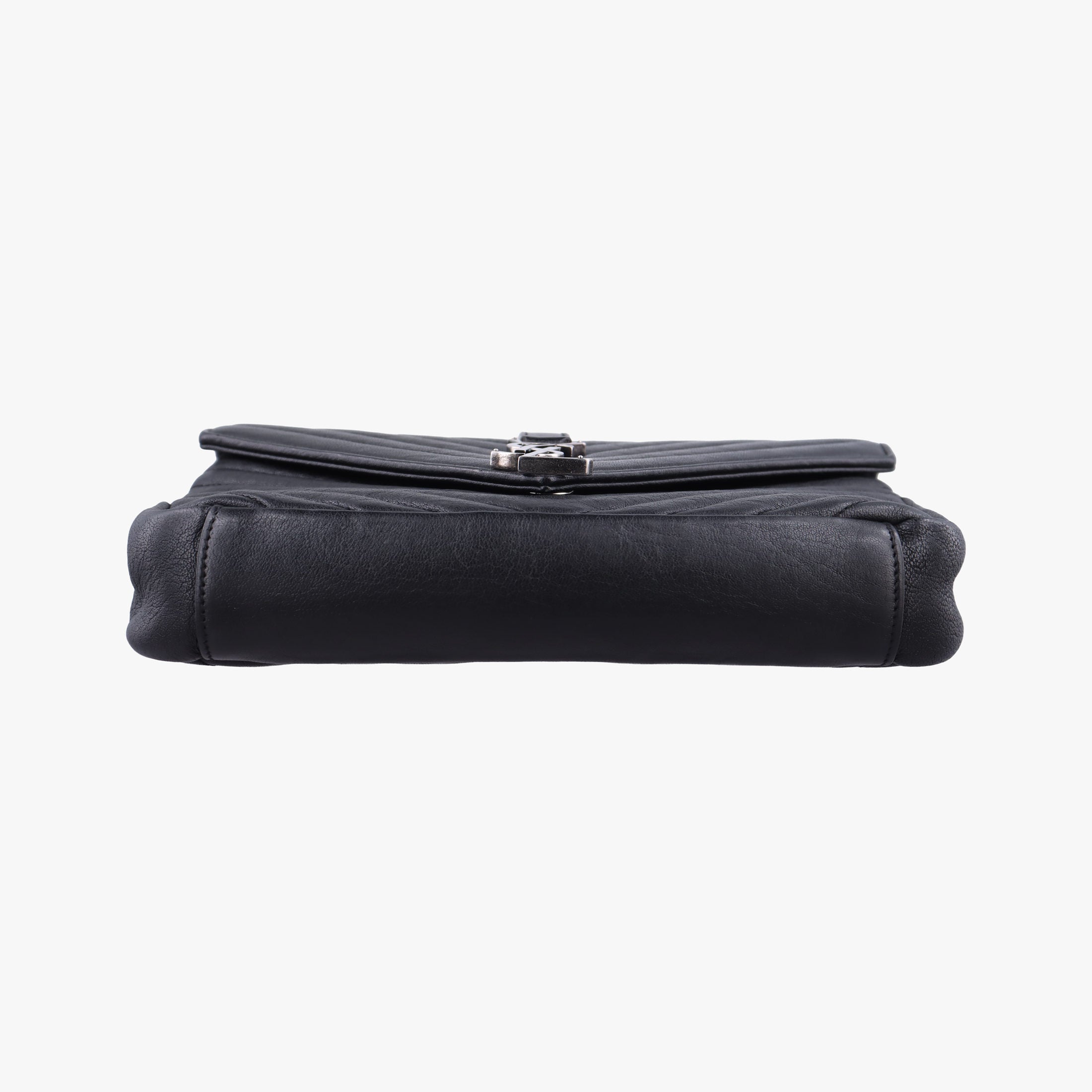Pre-owned Yves Saint Laurent COLLEGE Black Leather 428056 shoulderbag | stylenewstar