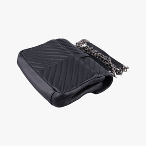 Pre-owned Yves Saint Laurent COLLEGE Black Leather 428056 shoulderbag | stylenewstar