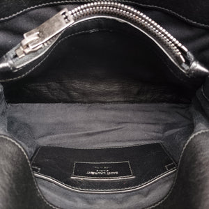 Pre-owned Yves Saint Laurent COLLEGE Black Leather 428056 shoulderbag | stylenewstar