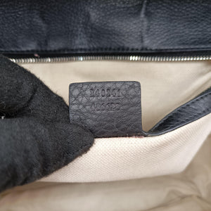 Vintage Gucci New Bamboo Black Leather 240241 shoulderbag | stylenewstar