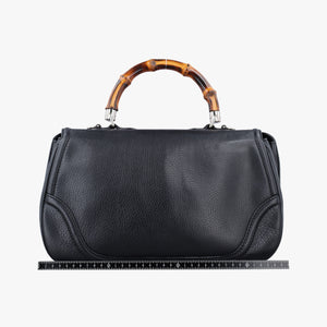 Vintage Gucci New Bamboo Black Leather 240241 shoulderbag | stylenewstar