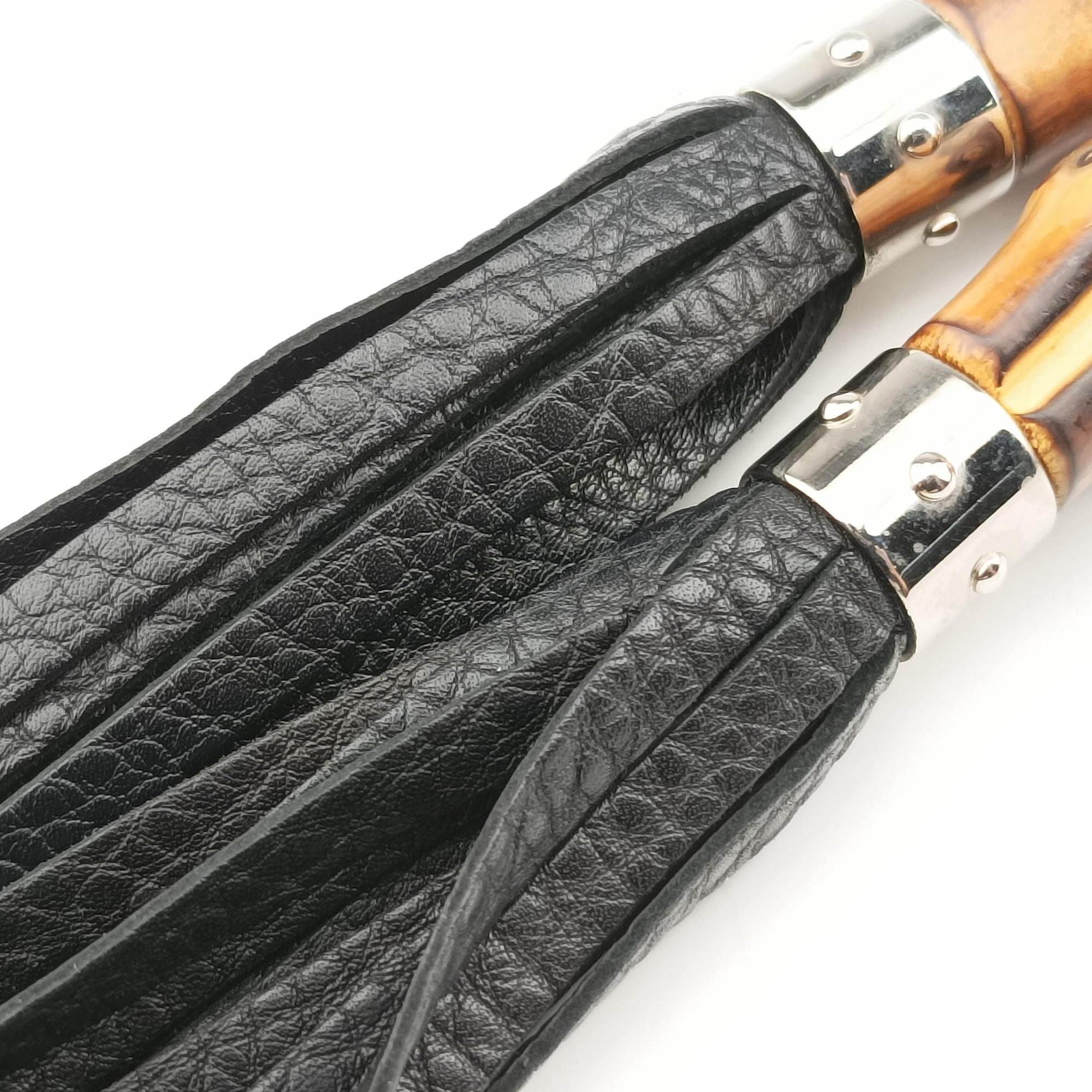 Vintage Gucci New Bamboo Black Leather 240241 shoulderbag | stylenewstar
