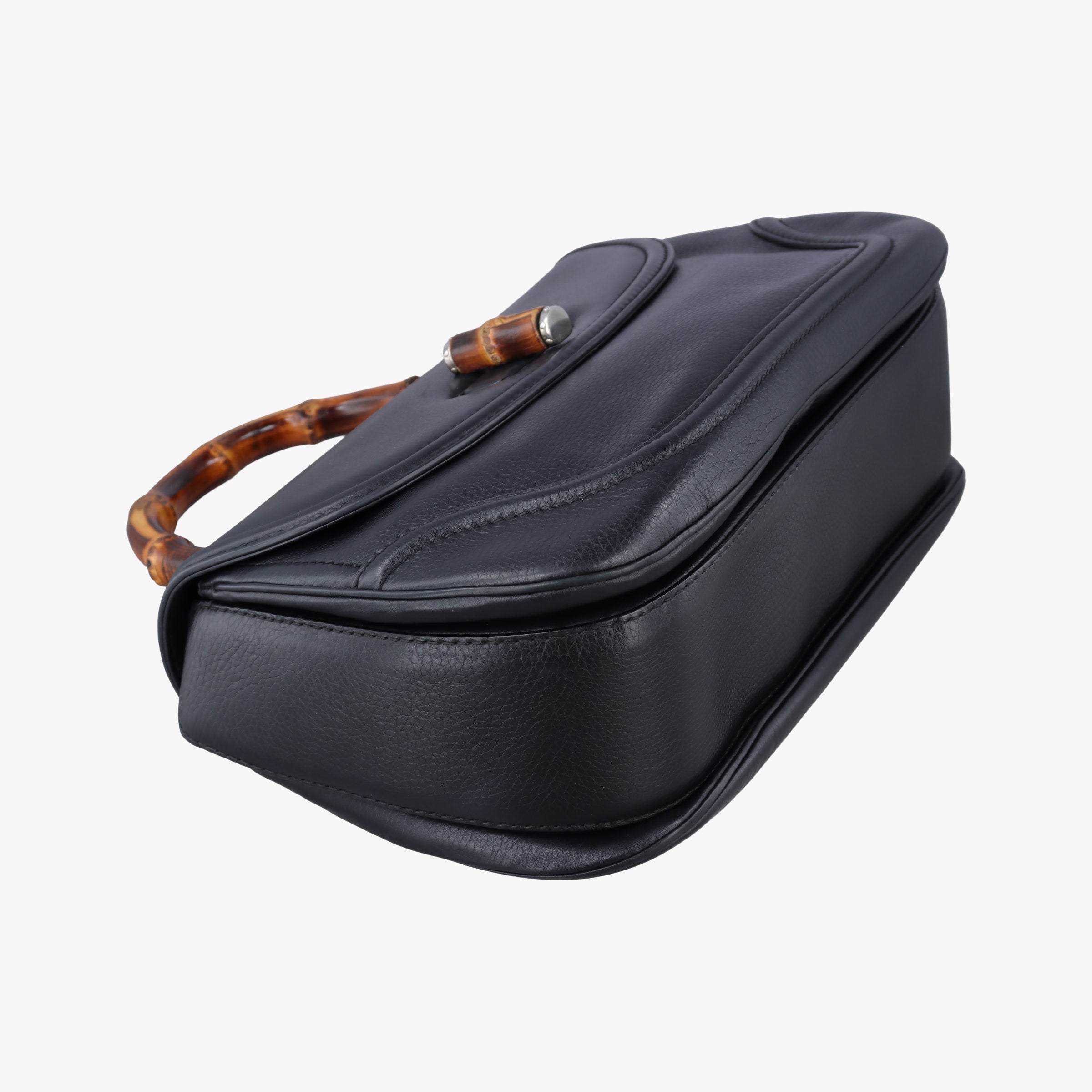 Vintage Gucci New Bamboo Black Leather 240241 shoulderbag | stylenewstar