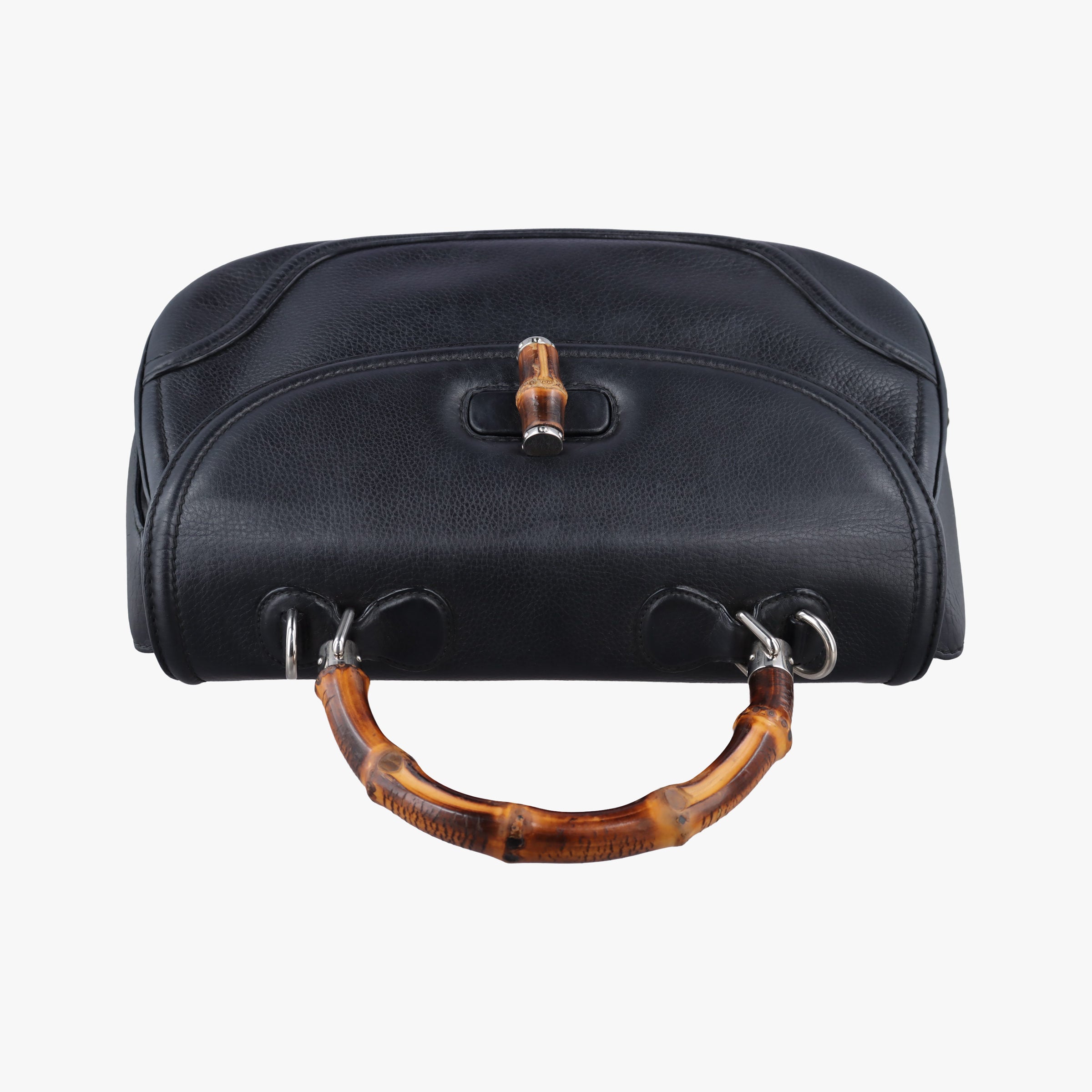 Vintage Gucci New Bamboo Black Leather 240241 shoulderbag | stylenewstar