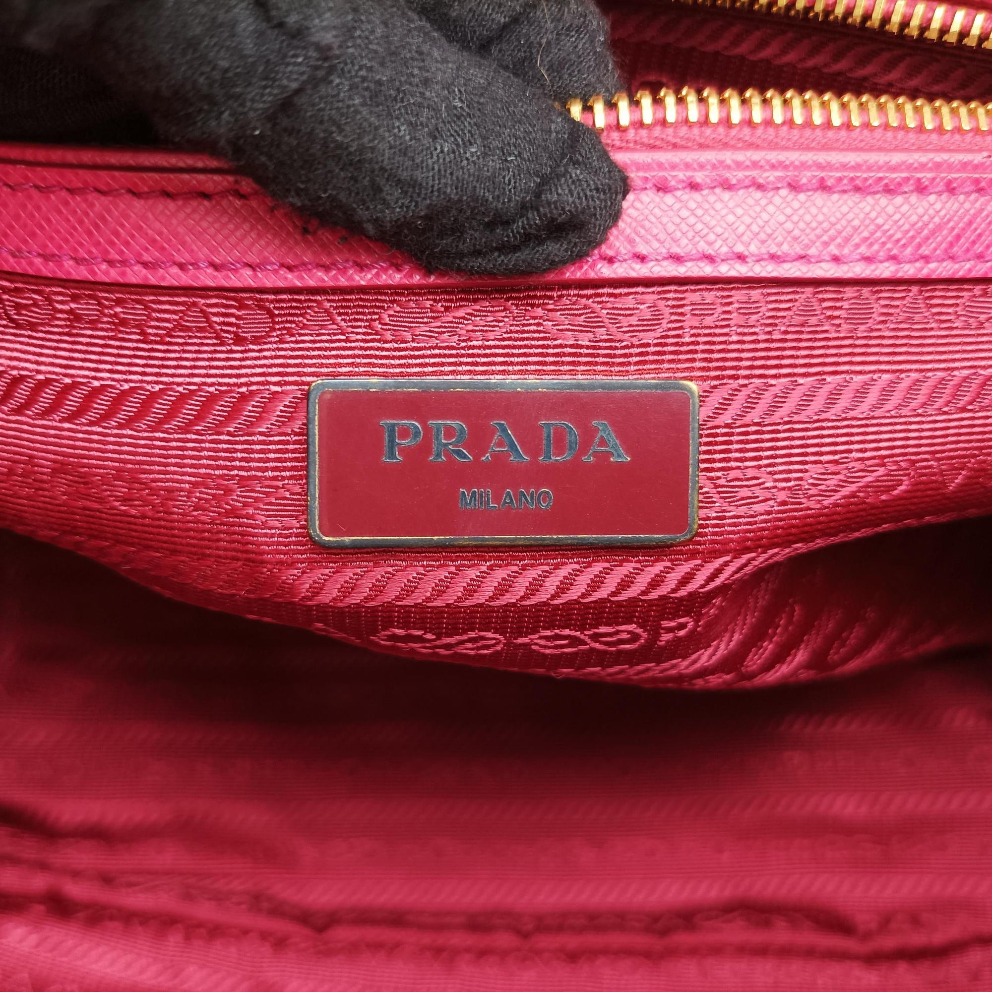 Pre-owned Prada Galleria Pink SAFFIANO Leather BN1786 shoulderbag | stylenewstar